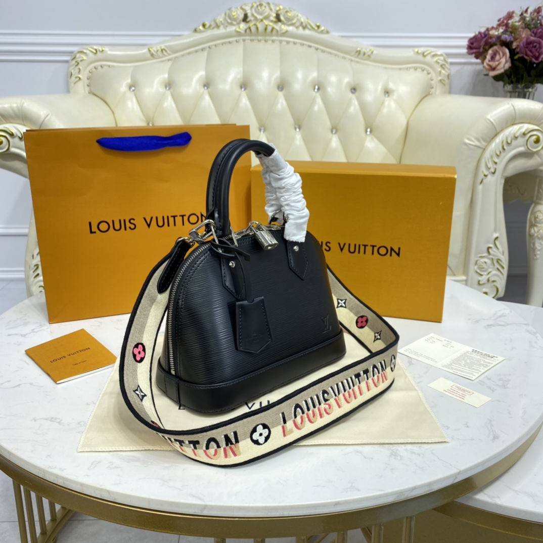 Louis Vuitton ALMA BB Epi Leather Handbag M59217 Black